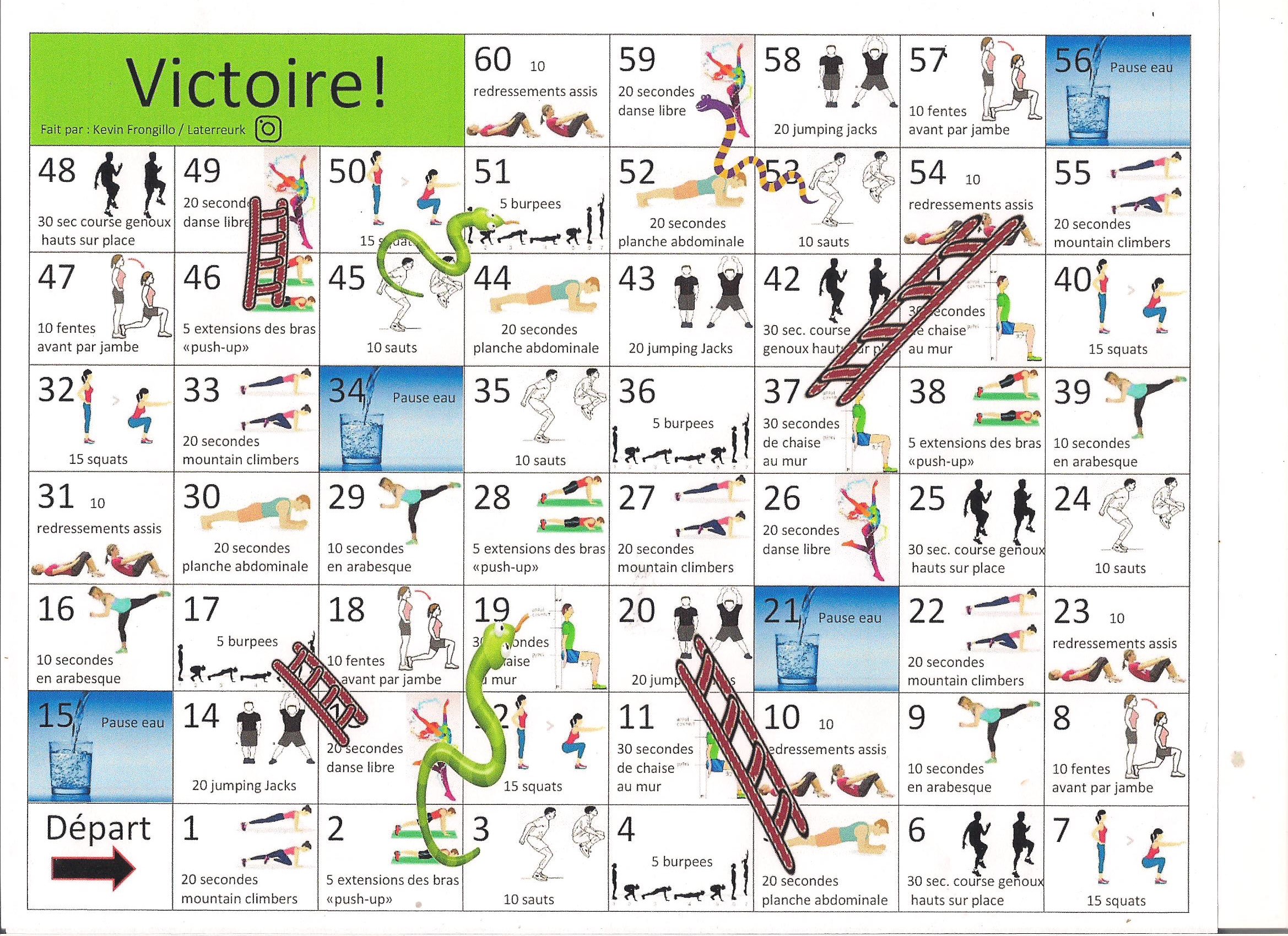 Snakes and Ladders games with corresponding exercises for each square