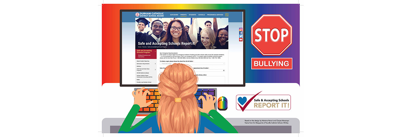 Poster of Stop Bullying Safe and Accepting Schools Report it