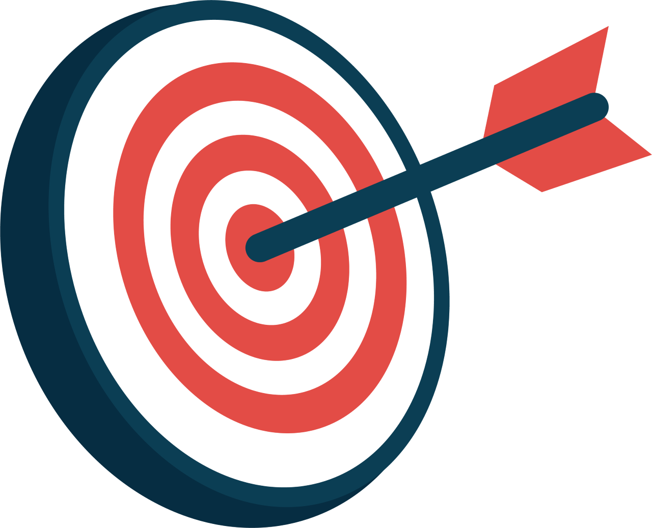 cartoon target with an arrow in the middle