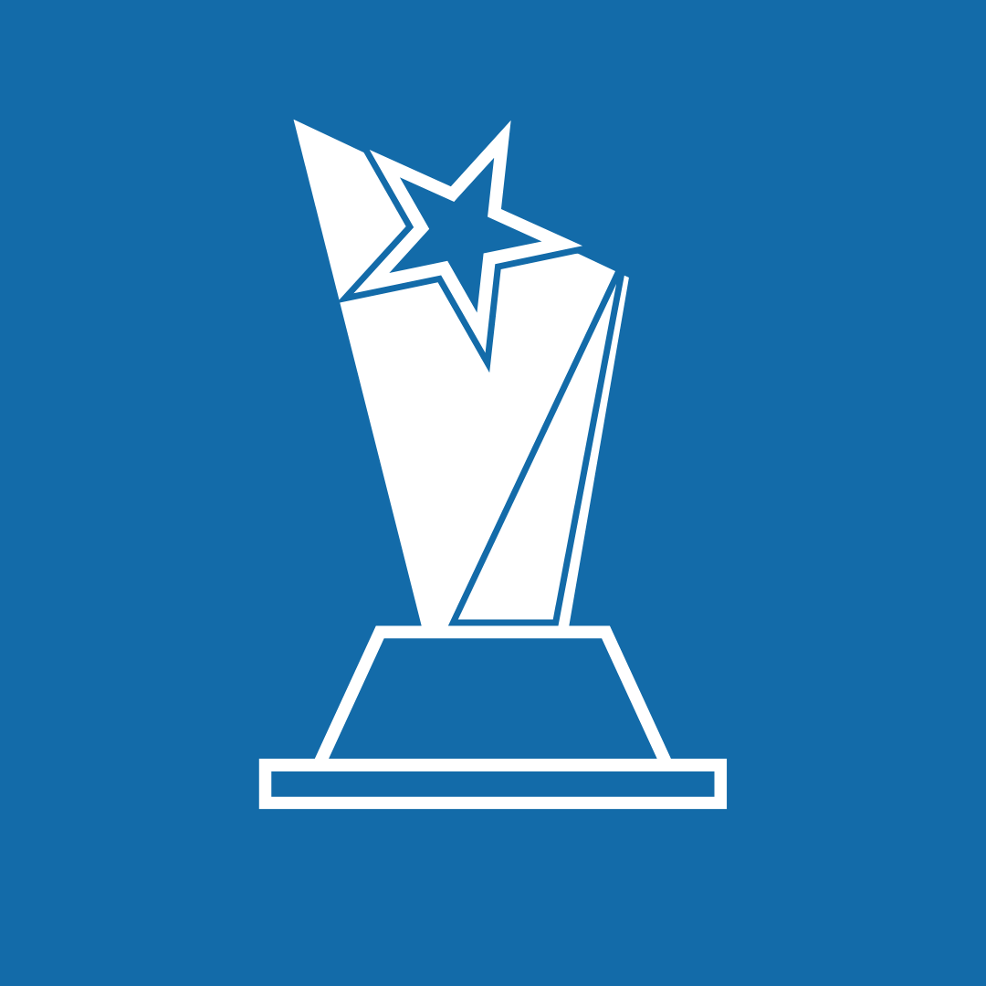 Award trophy with star