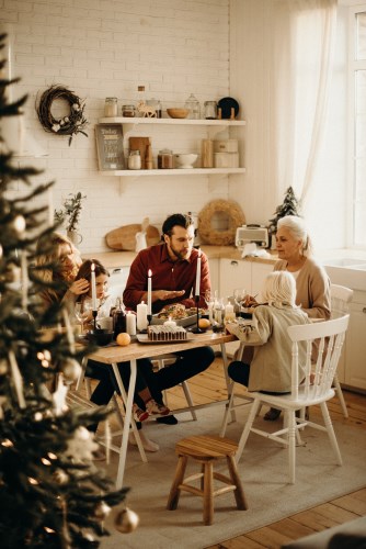 family sitting at a table together