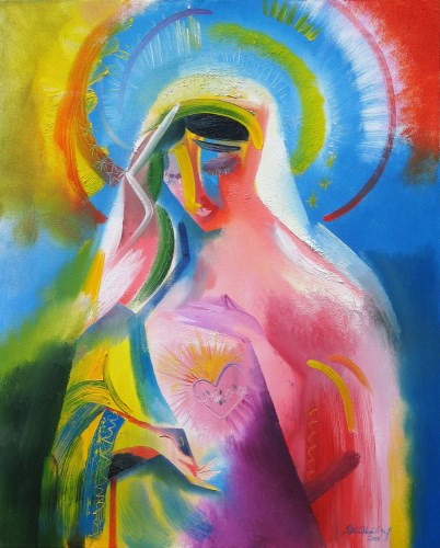 a painting of the Virgin Mary
