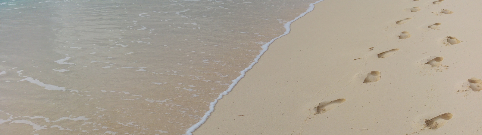 footprints in sand at beach