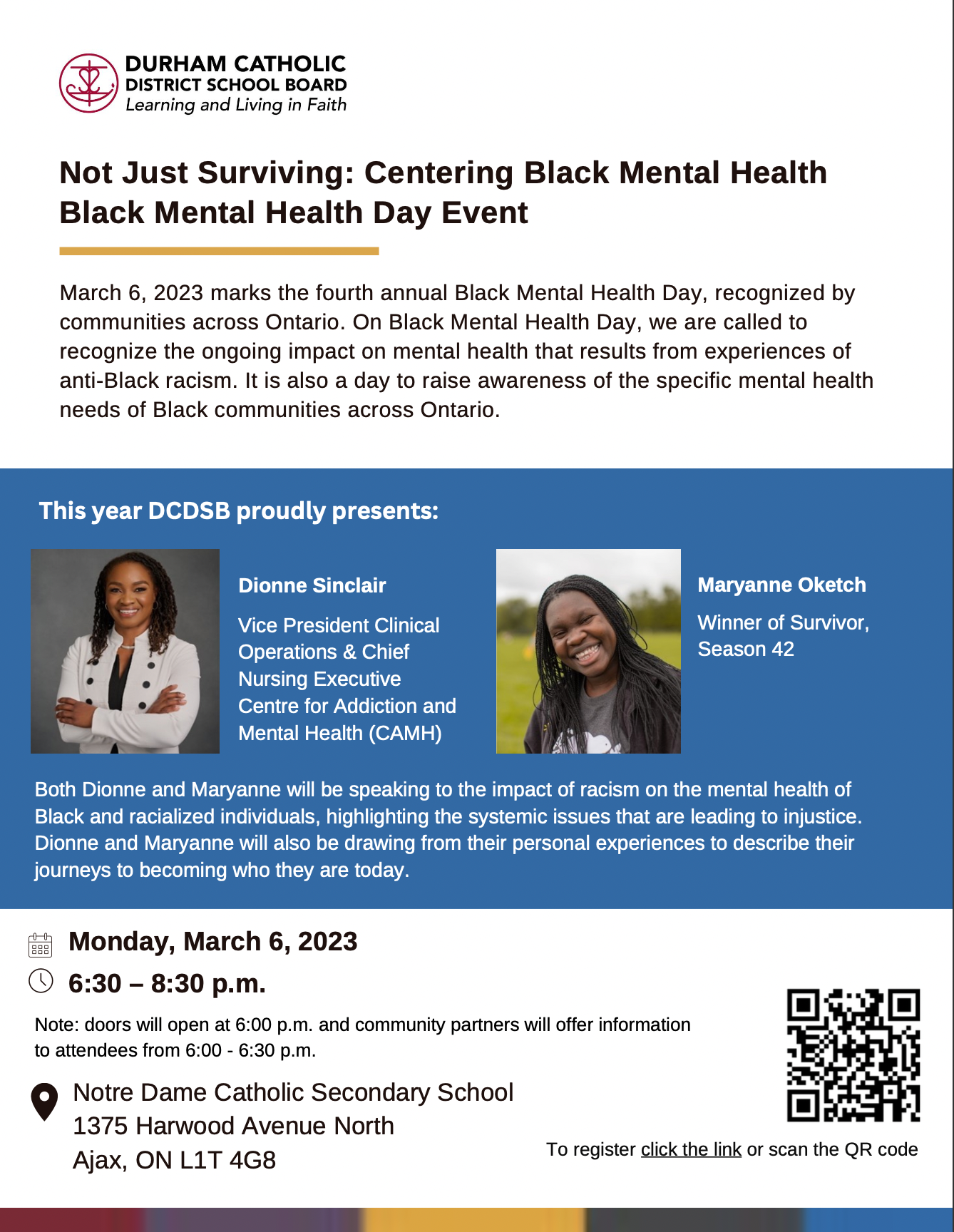 poster promoting the Not Just Surviving: Centering Black Mental Health Event