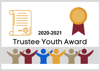 trustee youth award graphic with cartoon people standing in a row, award and certificate graphics