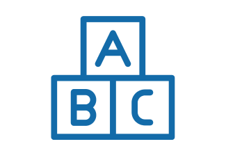 blue stencil image of blocks