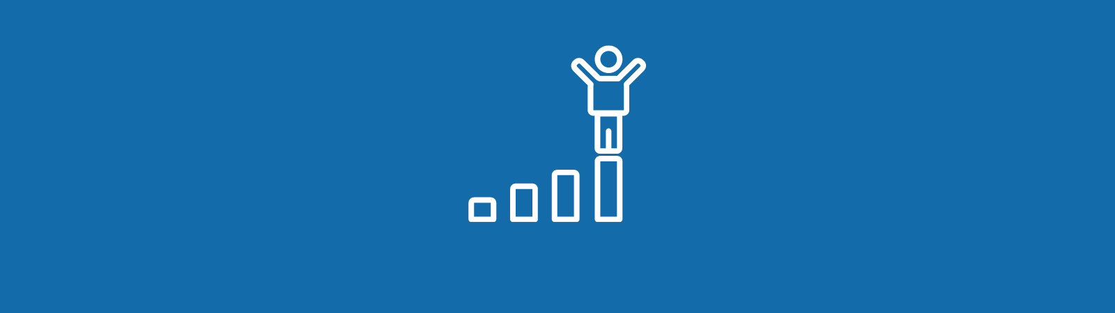 White stencil image of person climbing