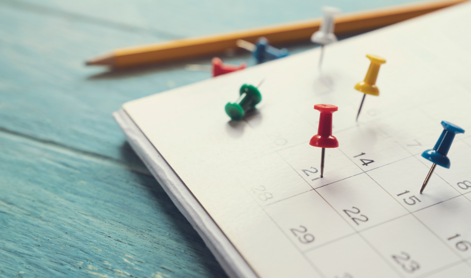 calendar with pins