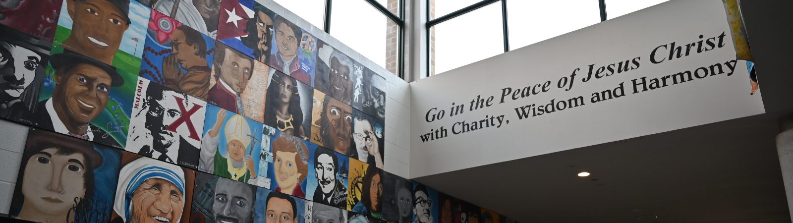 front foyer with a mural