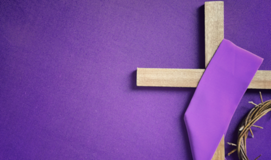 Cross with purple garments