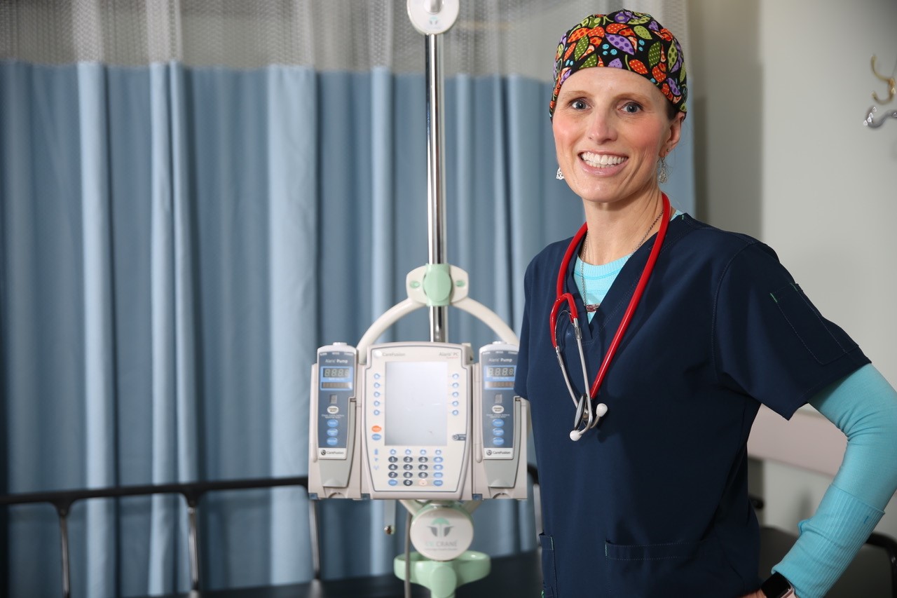 Female physician smiling