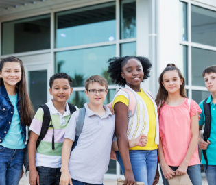 Students smiling together