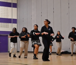 Students dancing