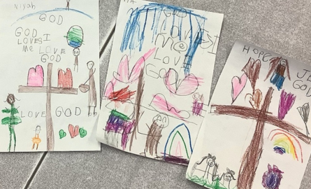 A drawing of a God by a kindergarten student