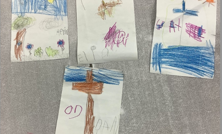 A drawing of a God by a kindergarten student