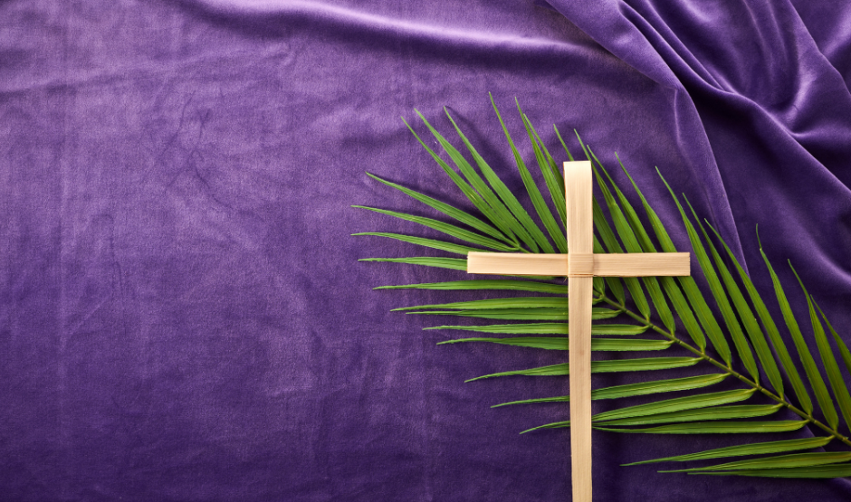Cross on a purple cloth