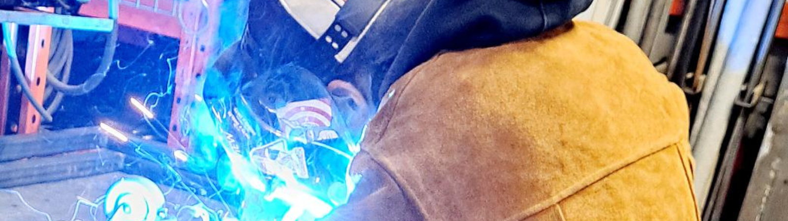 A student welding