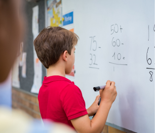 student doing a math problem