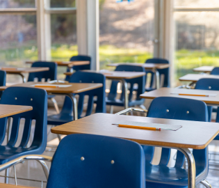classroom with desks