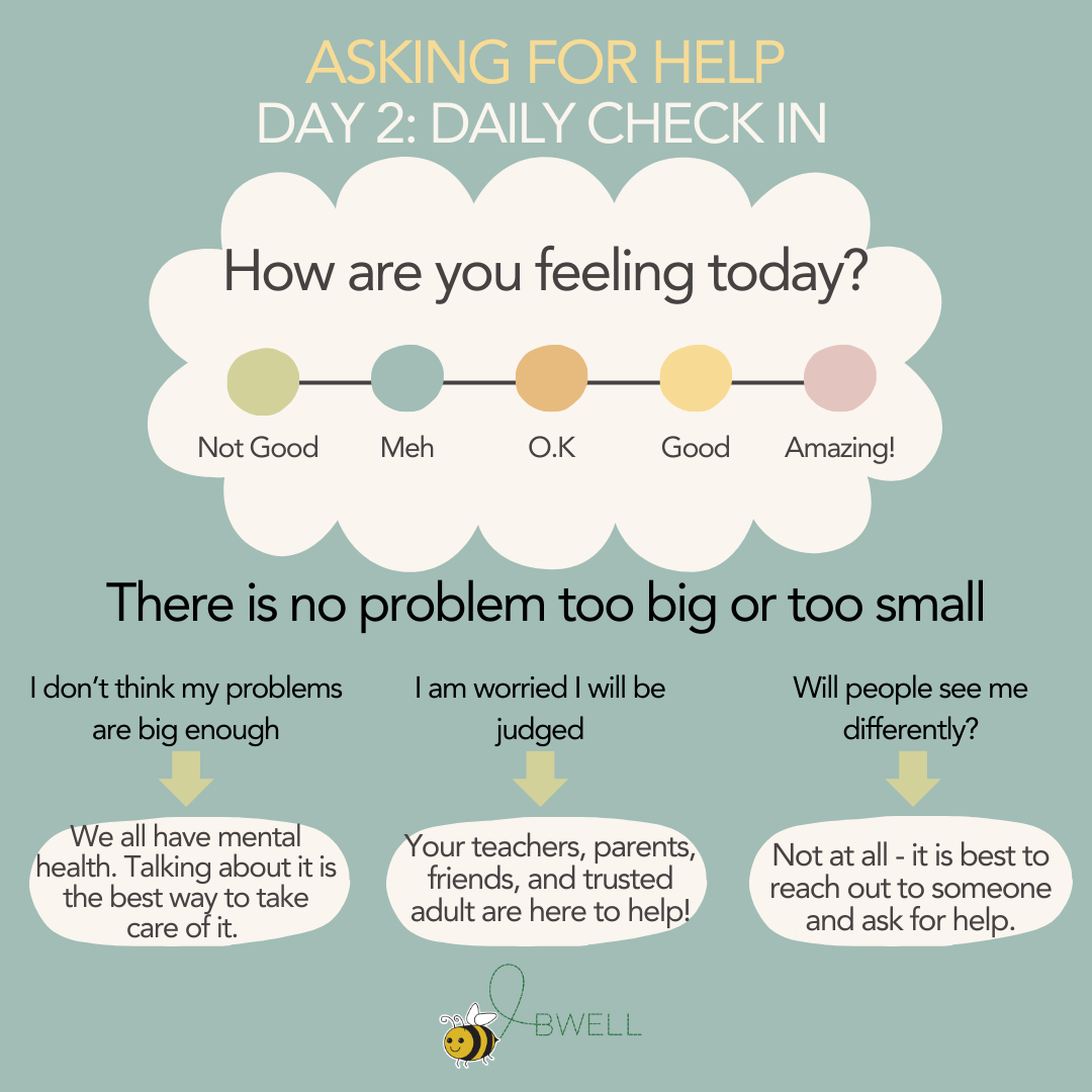 asking for help, day two: daily check in