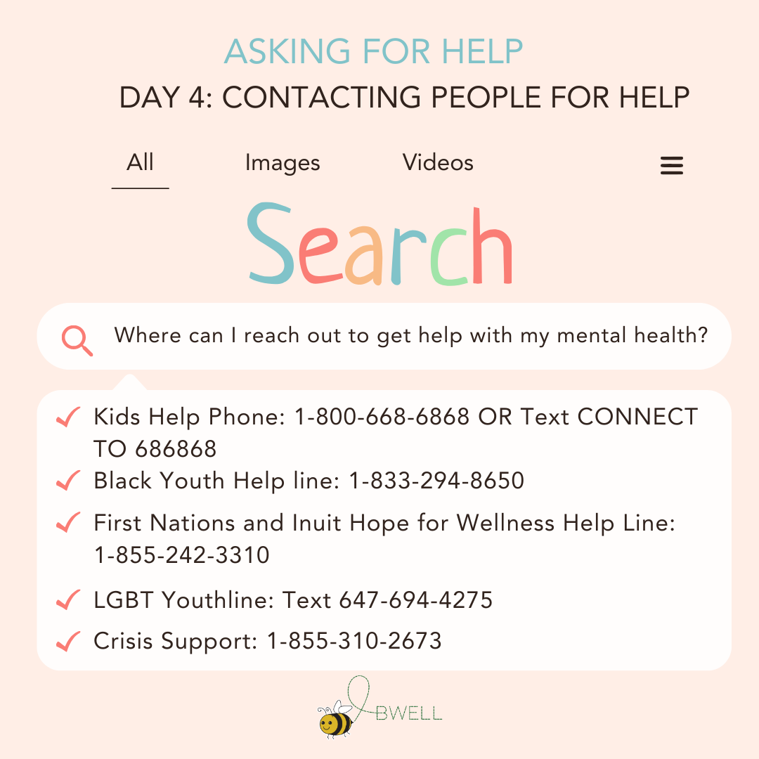 asking for help, day four: contacting people for help