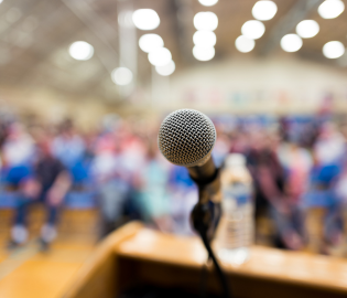 Close up of a microphone