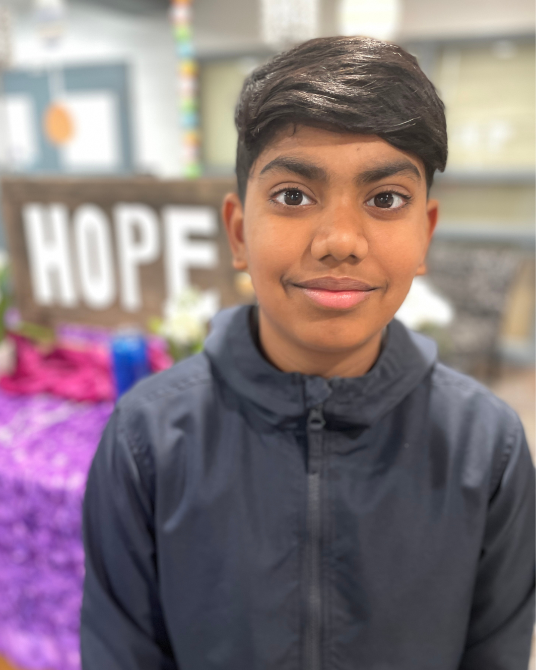 Young boy smiling