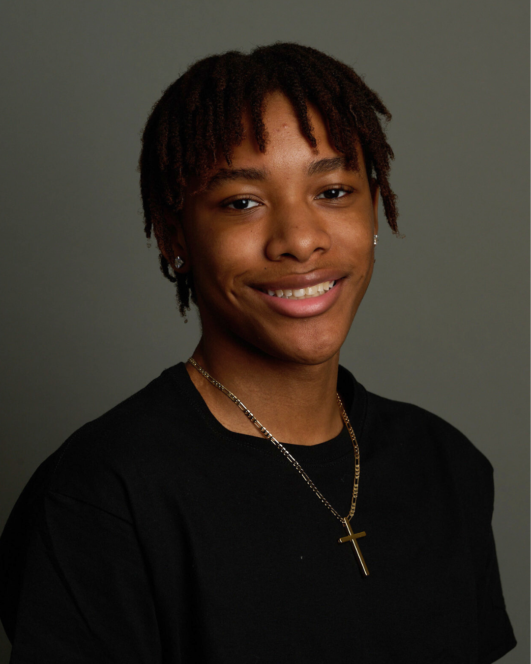 Teen boy smiling