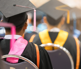 Students in graduation caps
