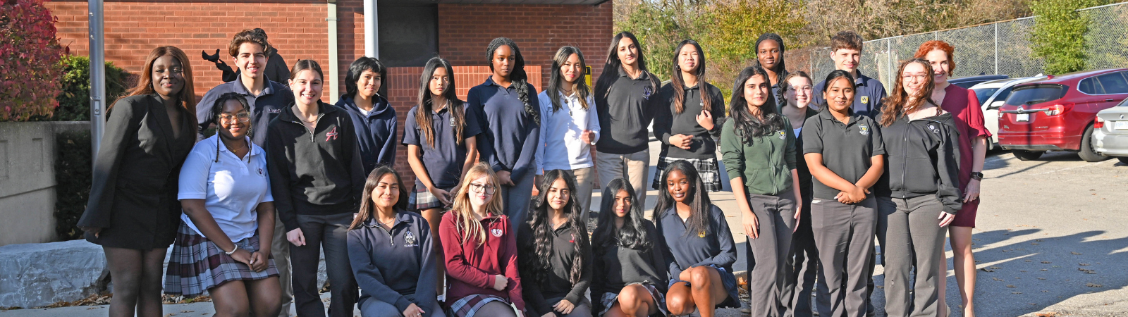 Group of teen male and female students
