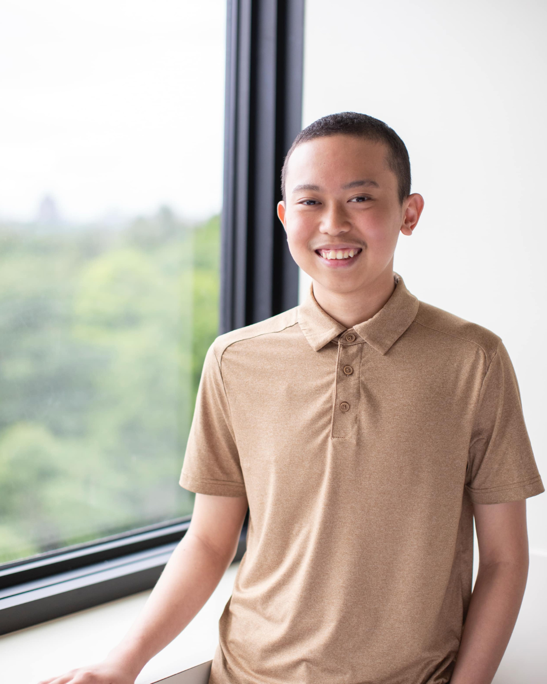 Teen male smiling