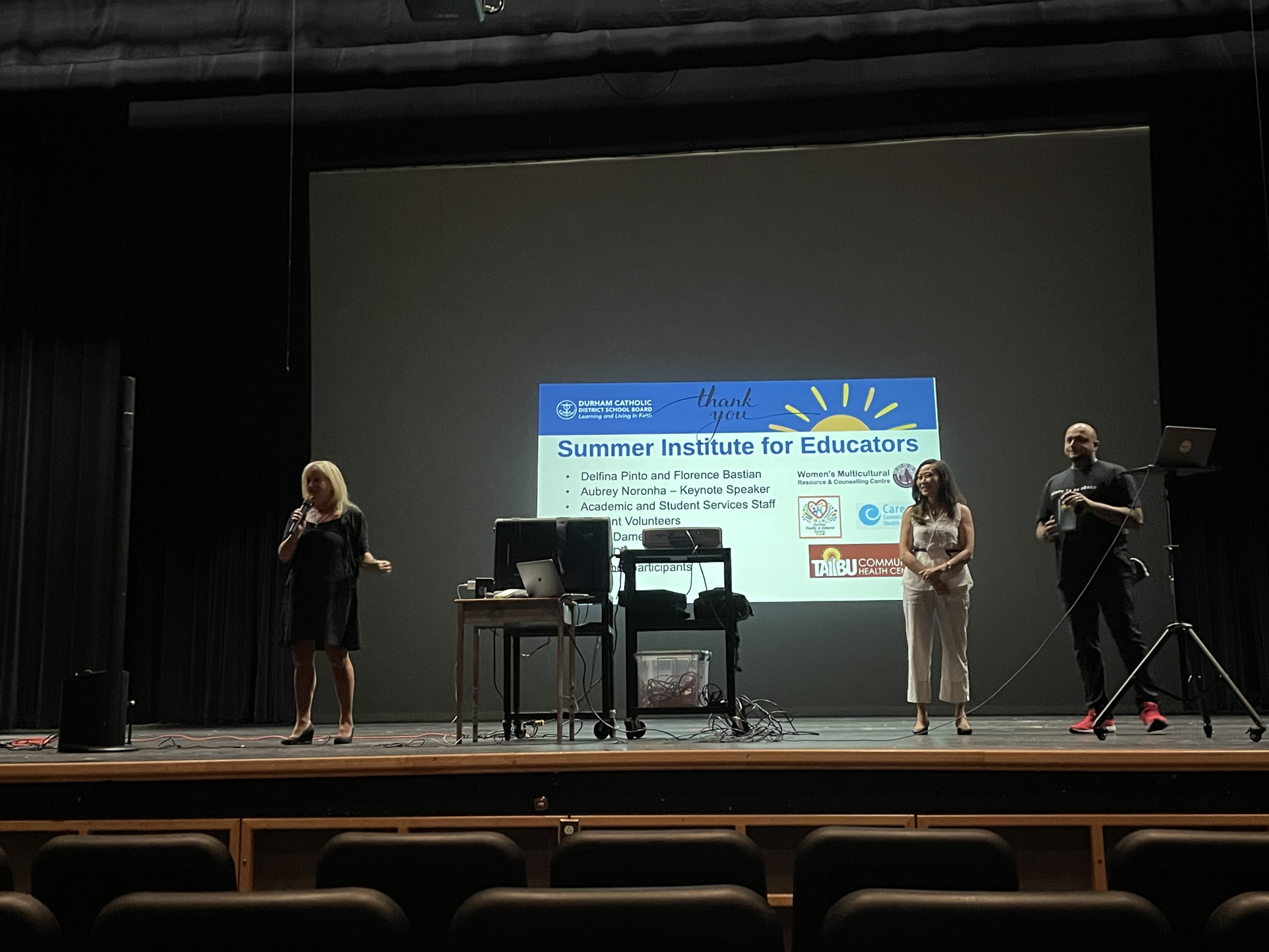 Director of Education saying a few words to staff at the Summer Institute for Educators Session