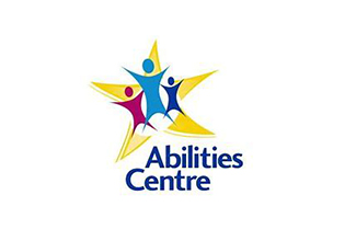 Abilities Centre logo with stars and three figures