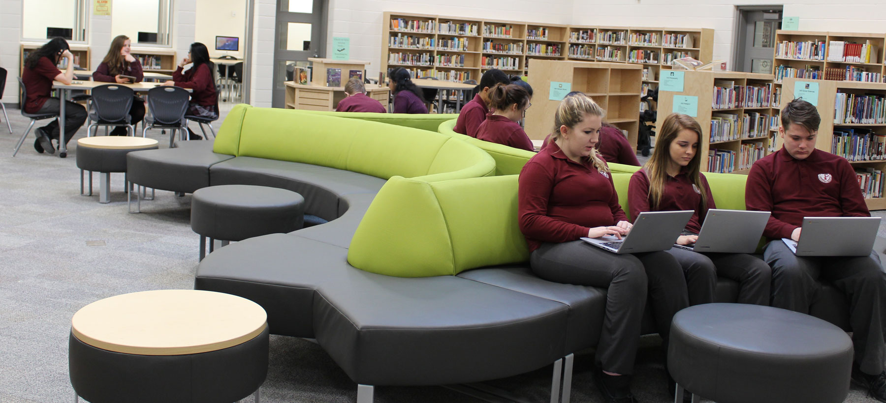 Students in a library