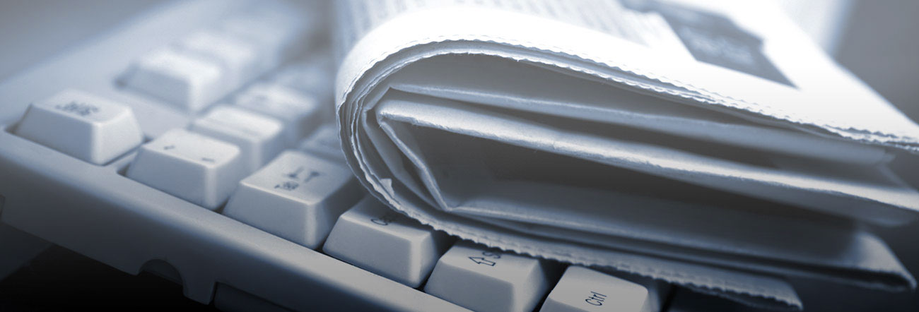 Newspaper on a keyboard