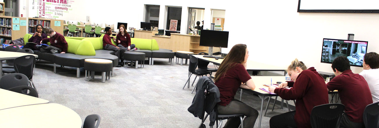 Students in a library