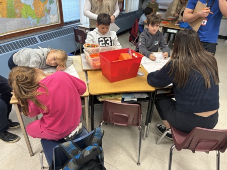 student working on math together