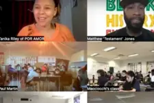 screenshot of a video call