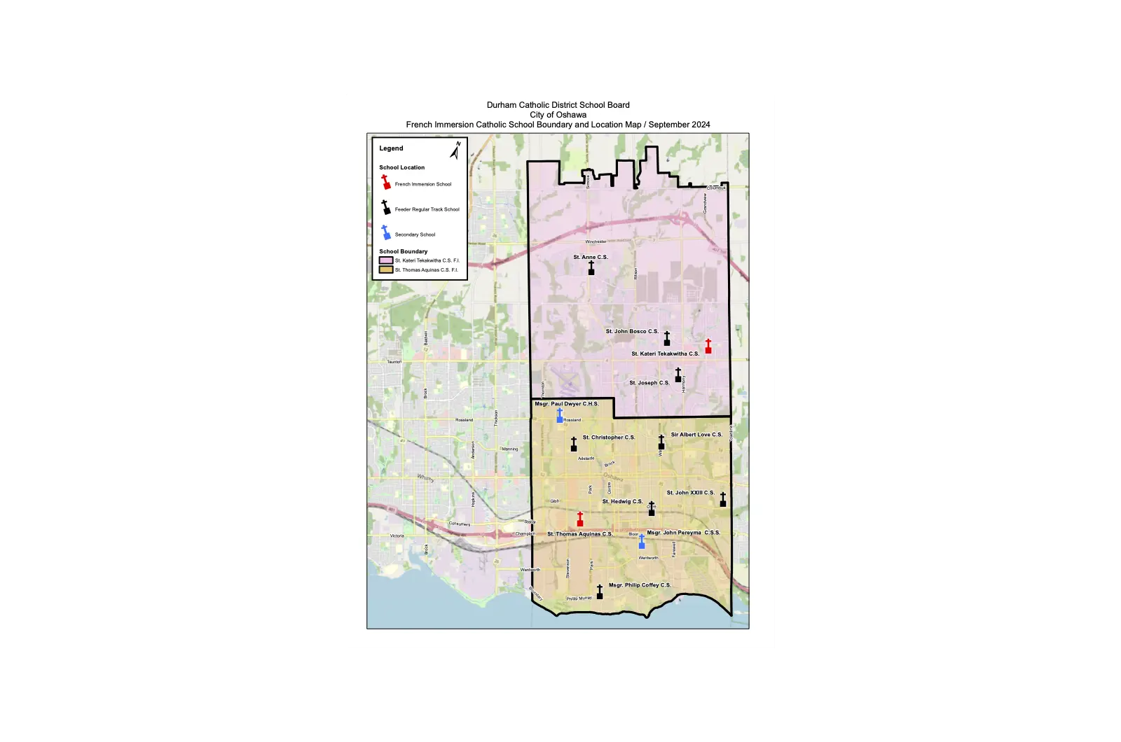 Absence Area Oshawa Boundary Maps | Durham Catholic District School Board