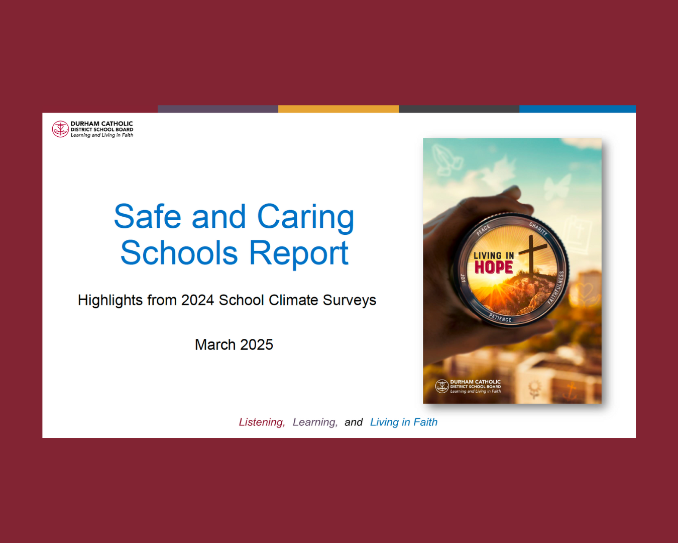 Safe and Caring Schools Report - Highlights from the 2024 School Climate Surveys