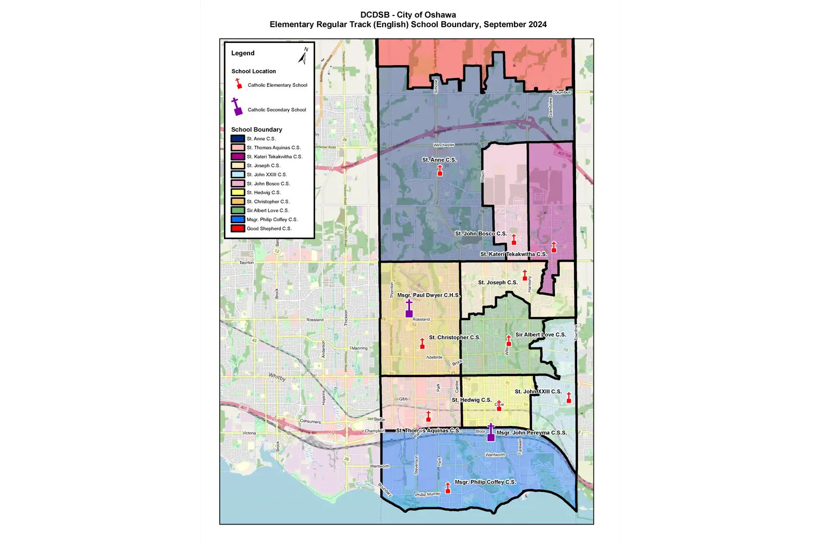 Absence Area Oshawa Boundary Maps | Durham Catholic District School Board